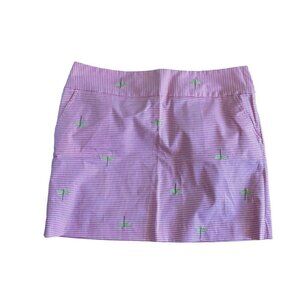 J. Crew Pink and White Gingham w/ Dragonfly Skirt Above Knee NWT Size 12